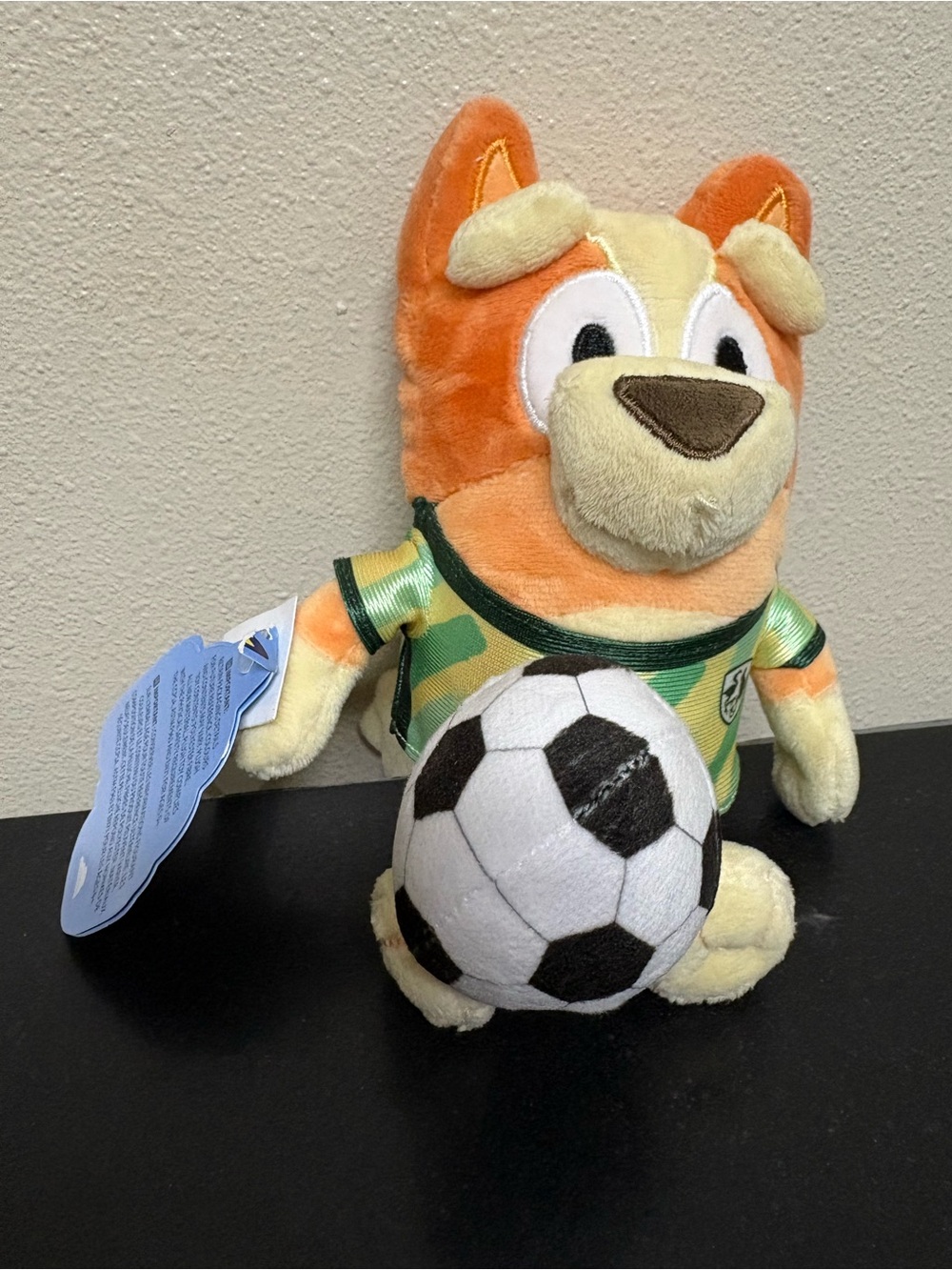 Plush Orange & Cream Puppy with Soccer Ball - Kids Stuffed Animal